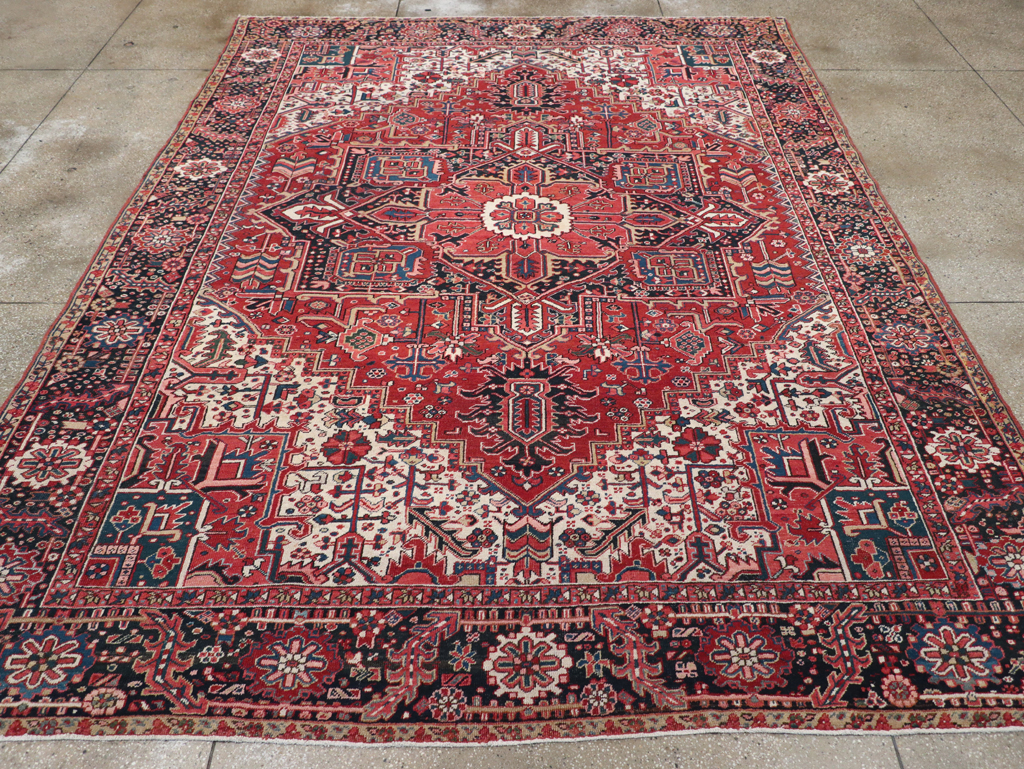 Vintage Persian Heriz Carpet, No.10053 - Galerie Shabab