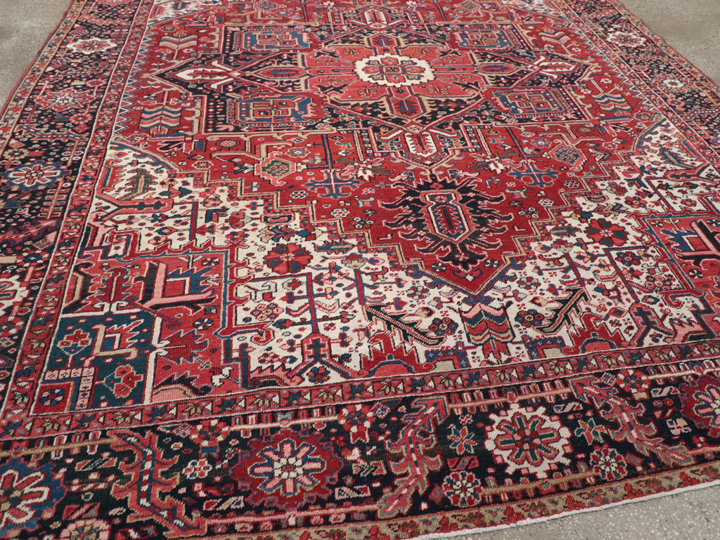 Vintage Persian Heriz Carpet, No.10053 - Galerie Shabab