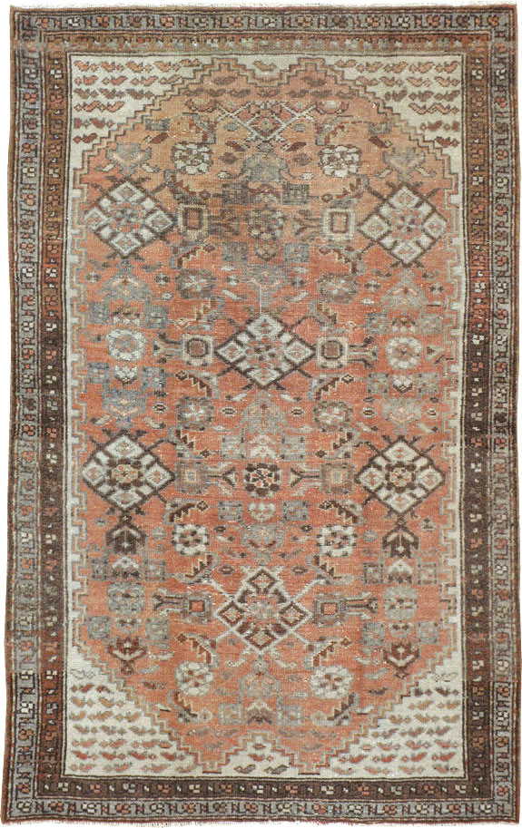 Antique Persian Malayer Throw Rug, No.10082 - Galerie Shabab