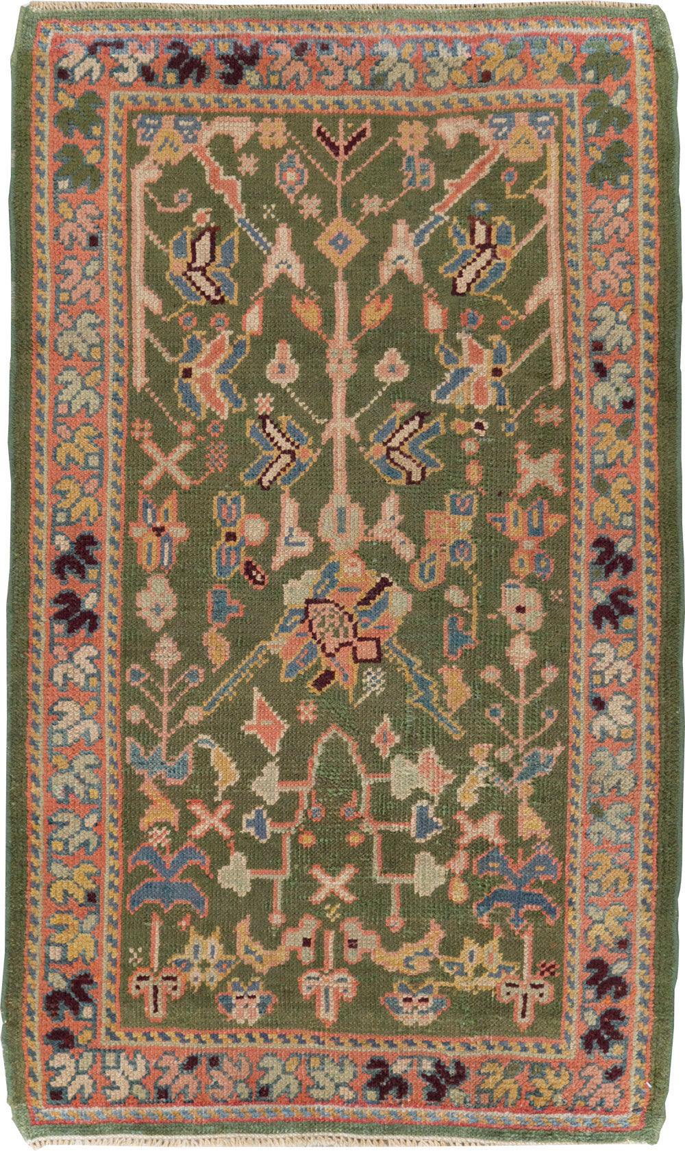 Antique Turkish Oushak Throw Rug, No.10096 - Galerie Shabab