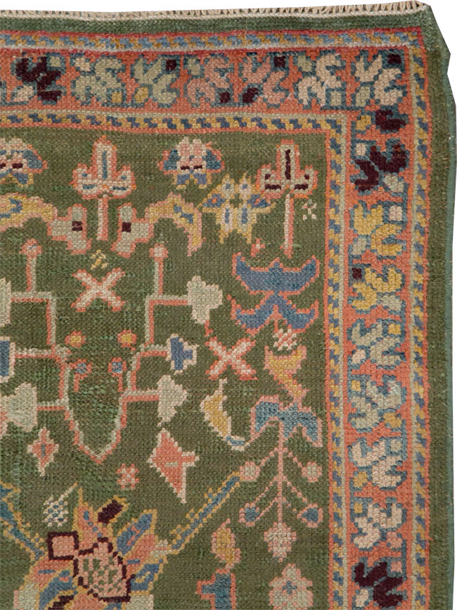 Antique Turkish Oushak Throw Rug, No.10096 - Galerie Shabab