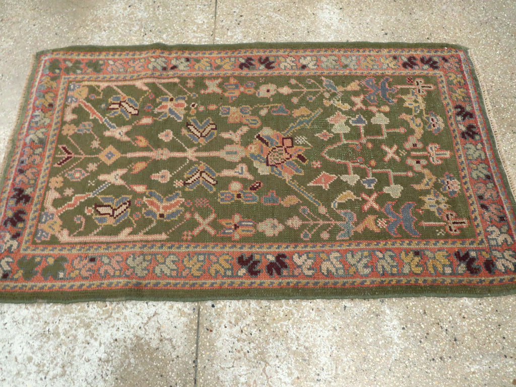 Antique Turkish Oushak Throw Rug, No.10096 - Galerie Shabab