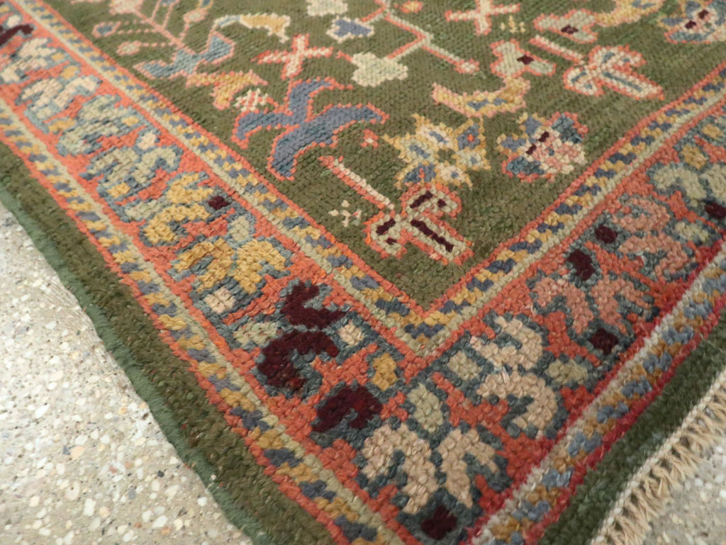 Antique Turkish Oushak Throw Rug, No.10096 - Galerie Shabab