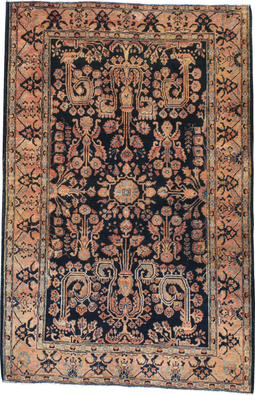 Antique Persian Sarouk Mohajeran Accent Rug, No.10173 - Galerie Shabab