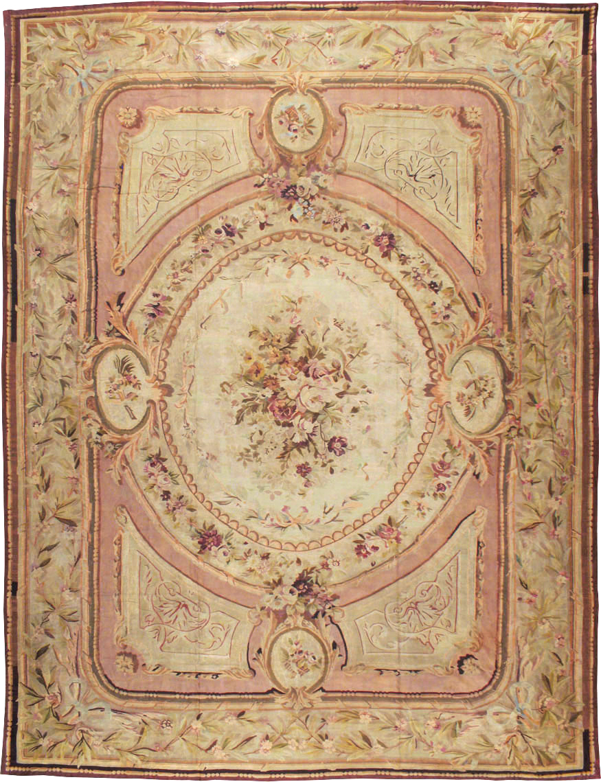 Antique French Aubusson Flatweave Carpet, No.10325 - Galerie Shabab