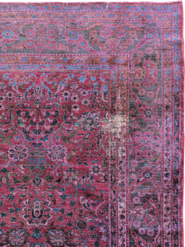 Antique Persian Overdyed Lilihan Carpet, No.10455 - Galerie Shabab