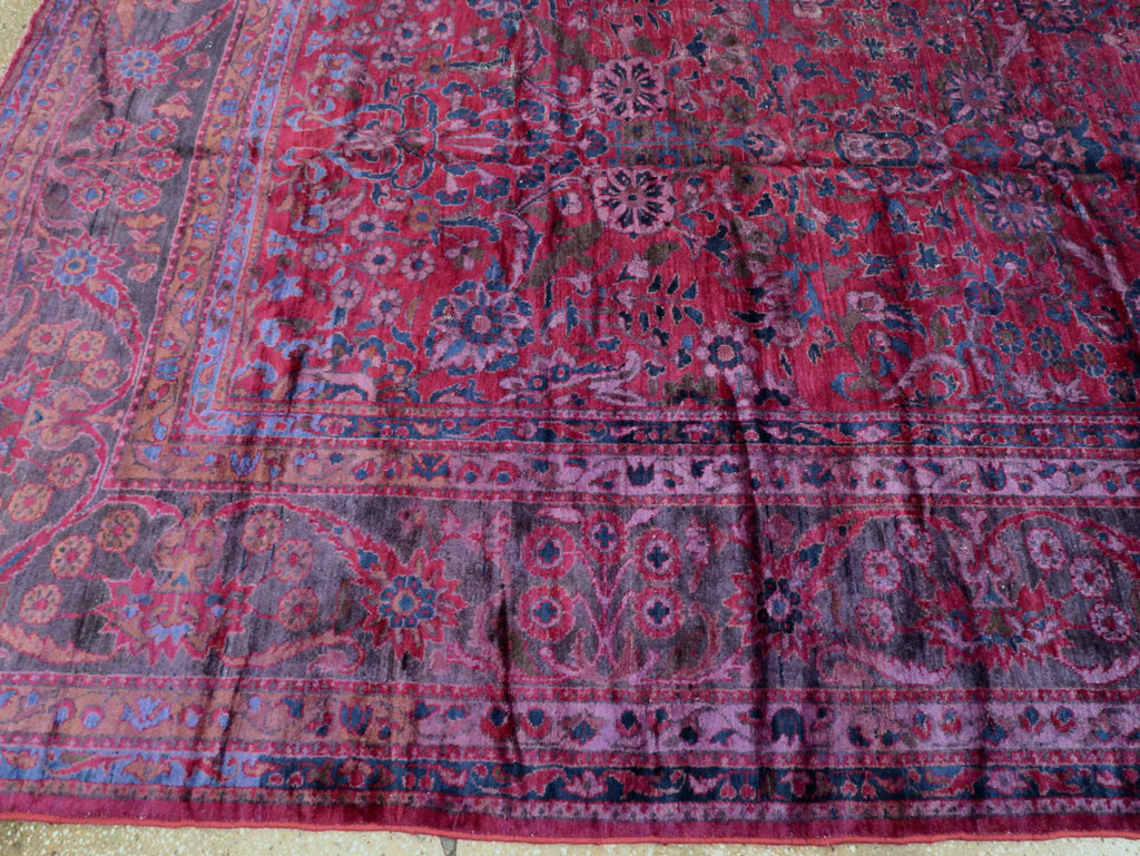 Antique Persian Overdyed Lilihan Carpet, No.10455 - Galerie Shabab
