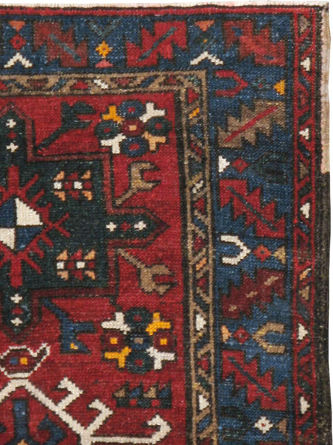 Antique Persian Karajeh Throw Rug, No.10516 - Galerie Shabab