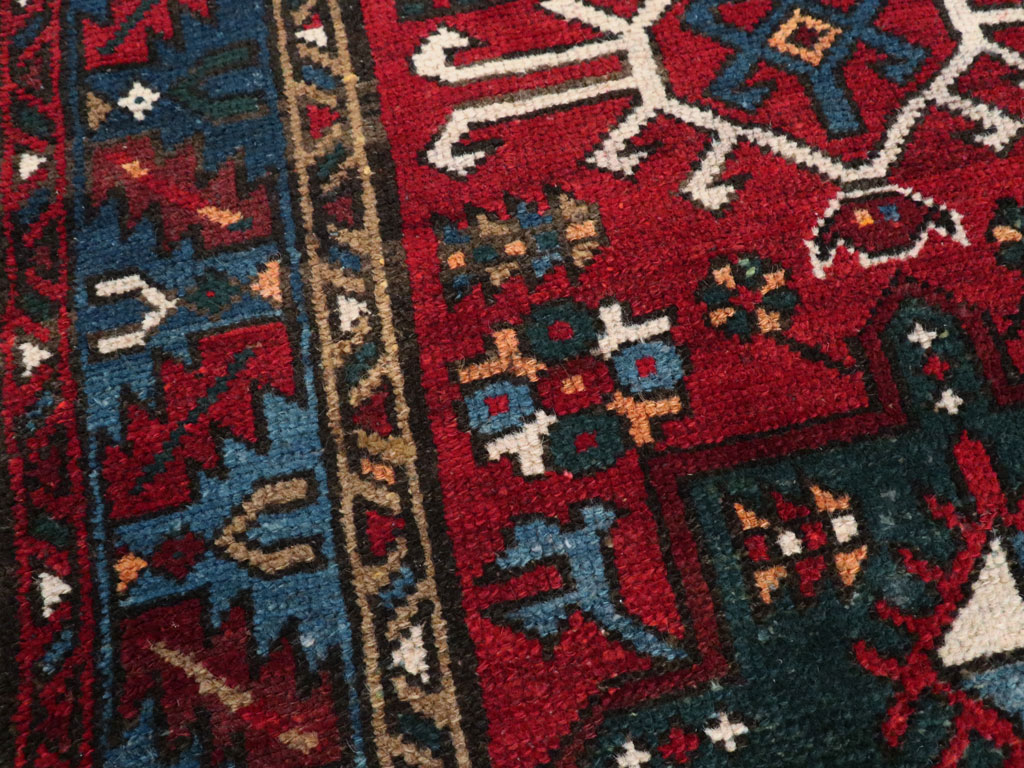 Antique Persian Karajeh Throw Rug, No.10516 - Galerie Shabab