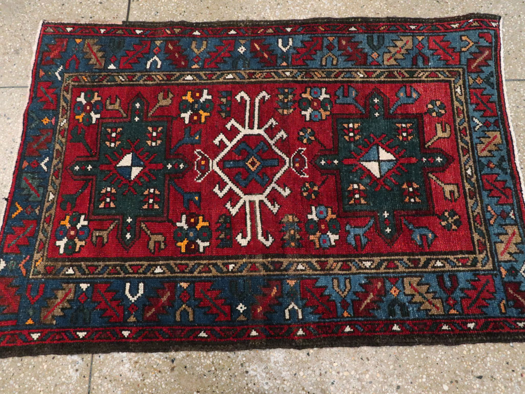 Antique Persian Karajeh Throw Rug, No.10516 - Galerie Shabab
