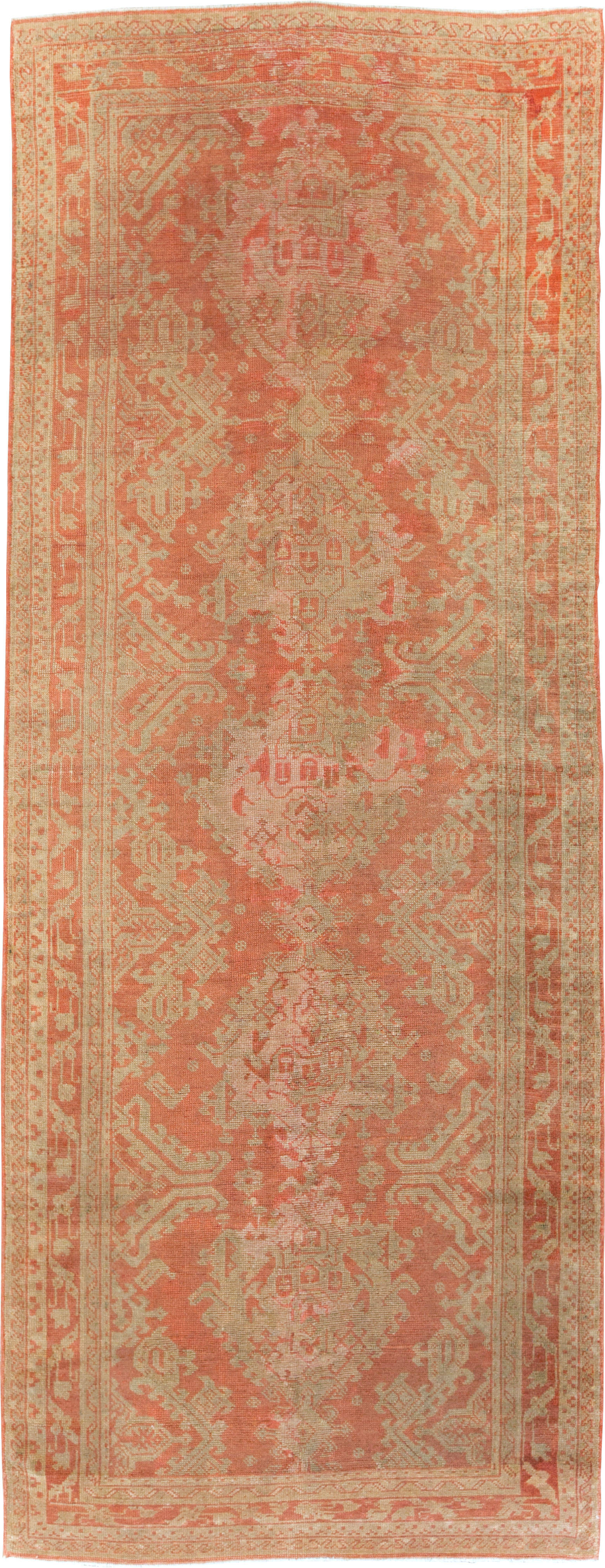 Vintage Turkish Oushak Wide Gallery Runner, No.10531 - Galerie Shabab