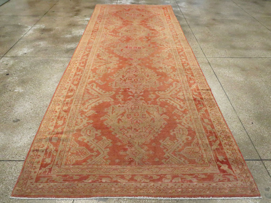 Vintage Turkish Oushak Wide Gallery Runner, No.10531 - Galerie Shabab