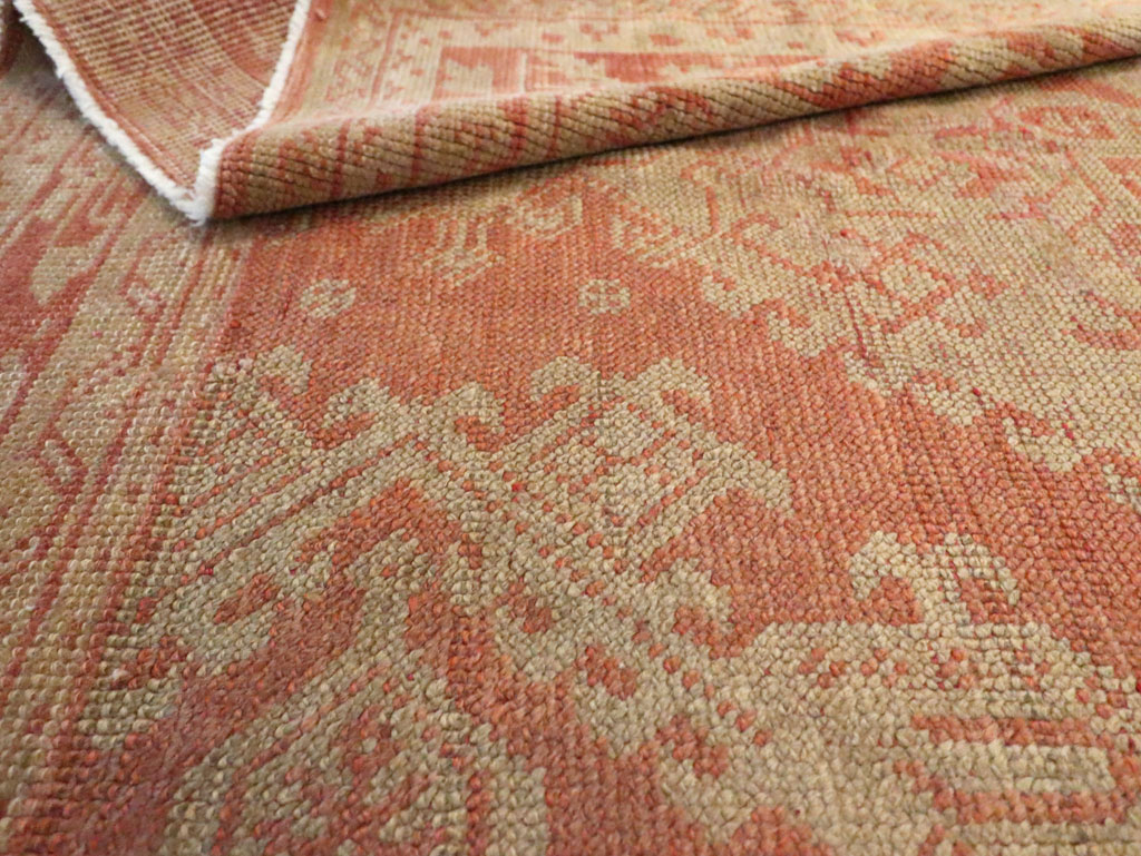 Vintage Turkish Oushak Wide Gallery Runner, No.10531 - Galerie Shabab