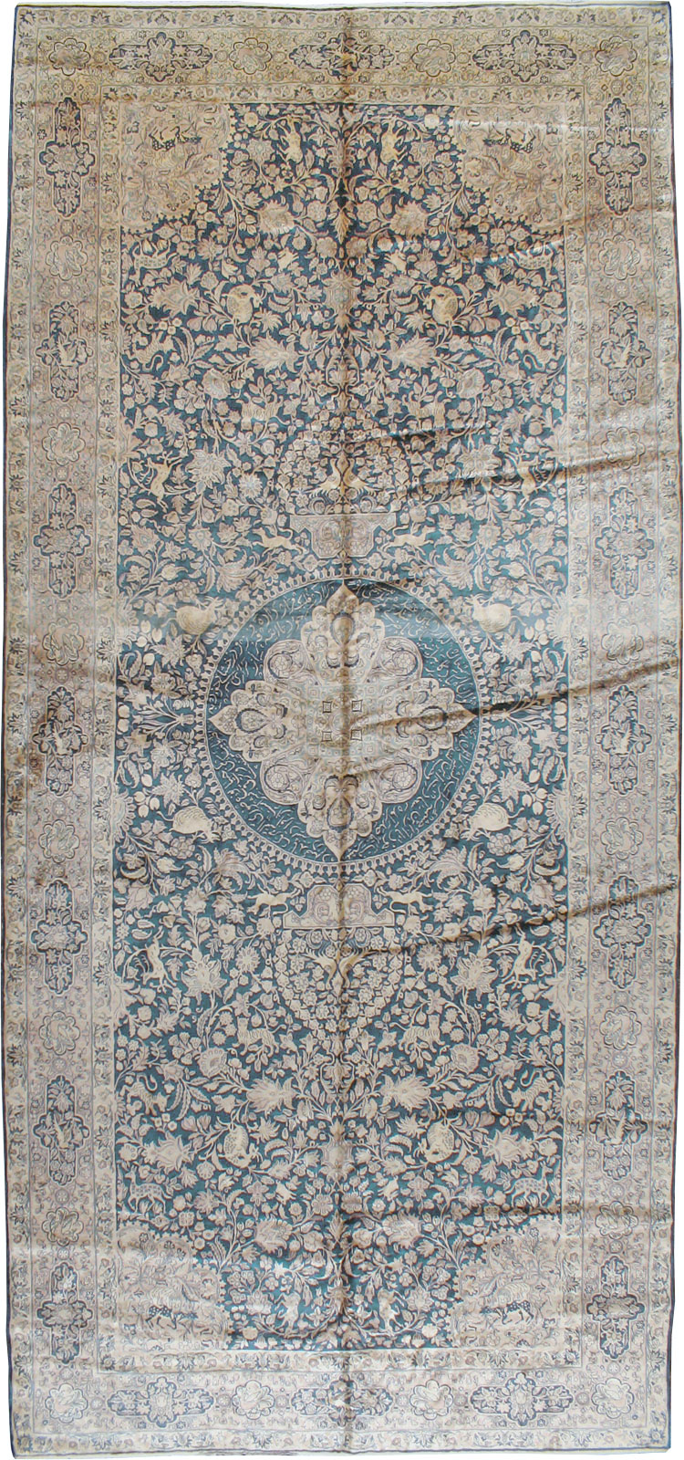 Antique Indian Kashan Carpet, No.10600 - Galerie Shabab