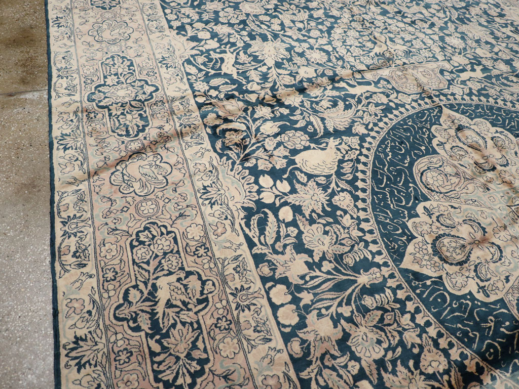 Antique Indian Kashan Carpet, No.10600 - Galerie Shabab