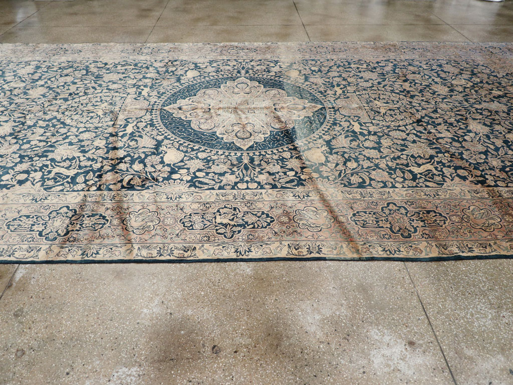 Antique Indian Kashan Carpet, No.10600 - Galerie Shabab