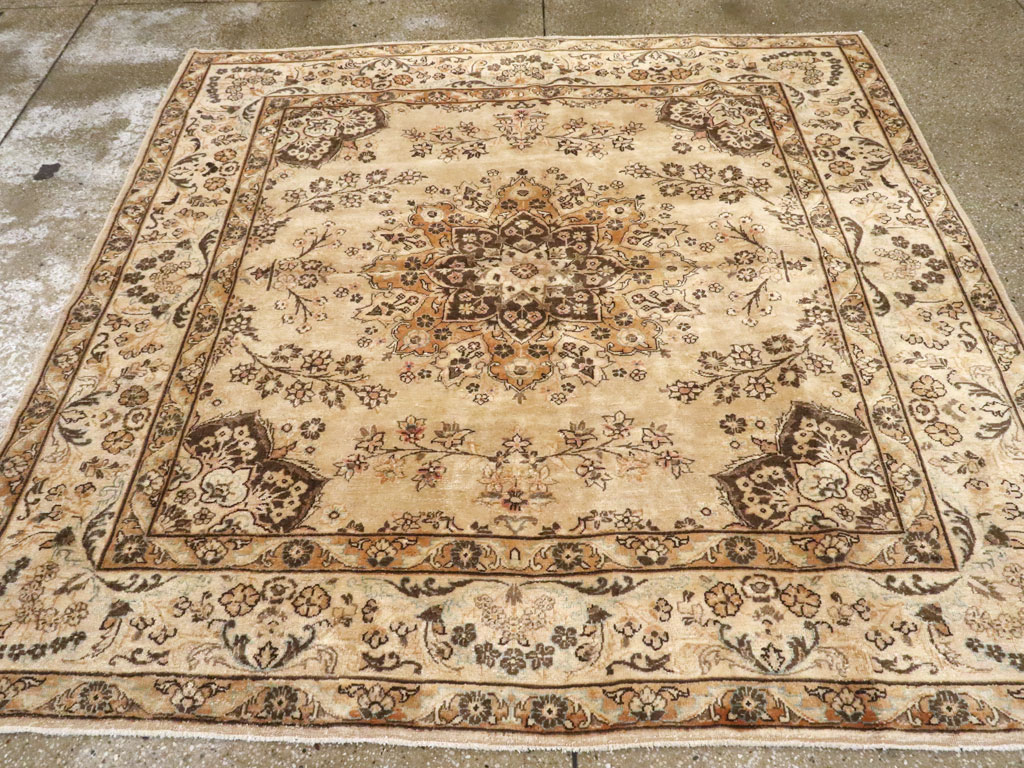 Antique Persian Tabriz Square Carpet, No.10795 - Galerie Shabab