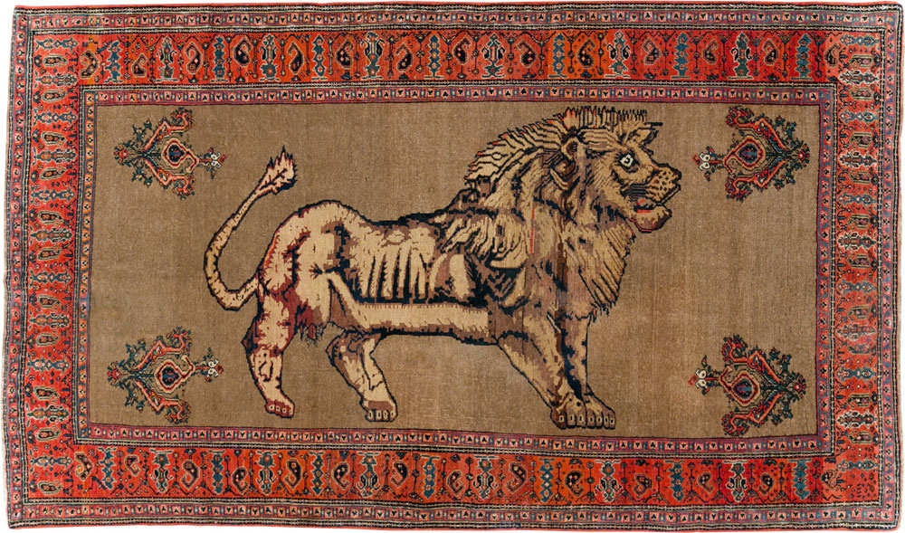 Antique Senneh Malayer Pictorial Rug, No.10816 - Galerie Shabab