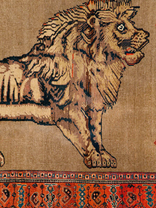 Antique Senneh Malayer Pictorial Rug, No.10816 - Galerie Shabab