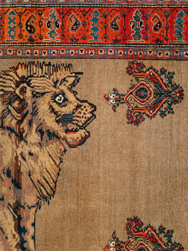Antique Senneh Malayer Pictorial Rug, No.10816 - Galerie Shabab