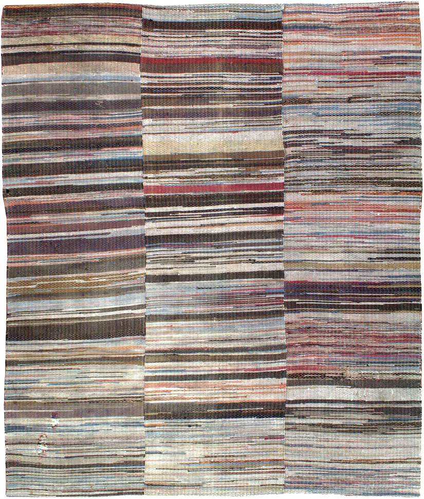 Vintage American Rag Rug, No.10817 - Galerie Shabab
