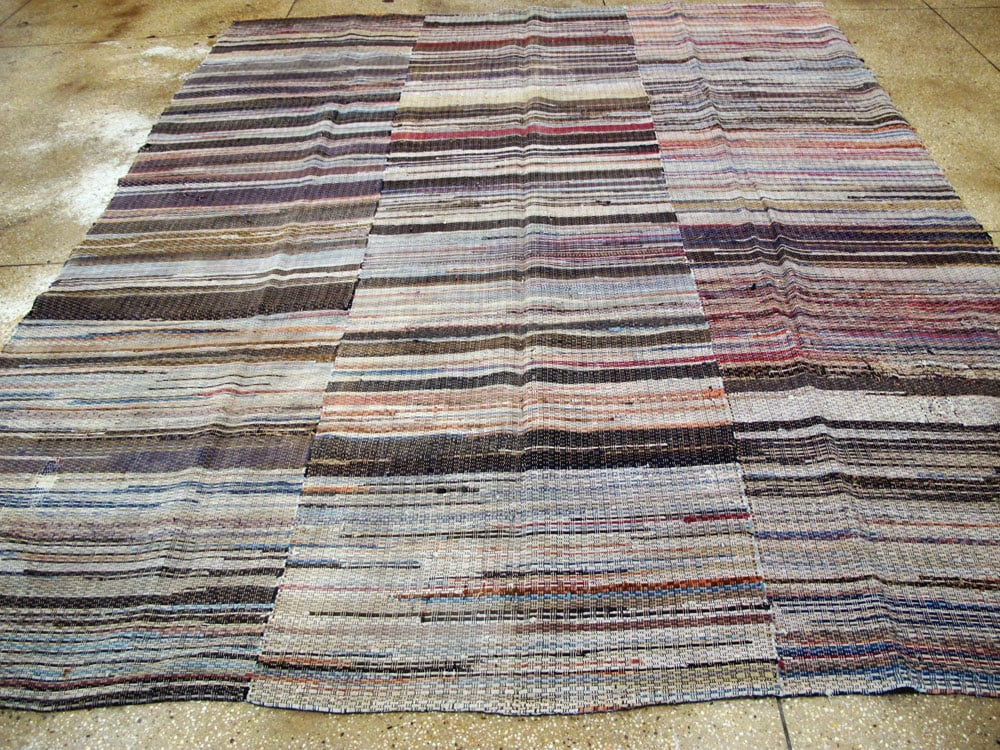 Vintage American Rag Rug, No.10817 - Galerie Shabab
