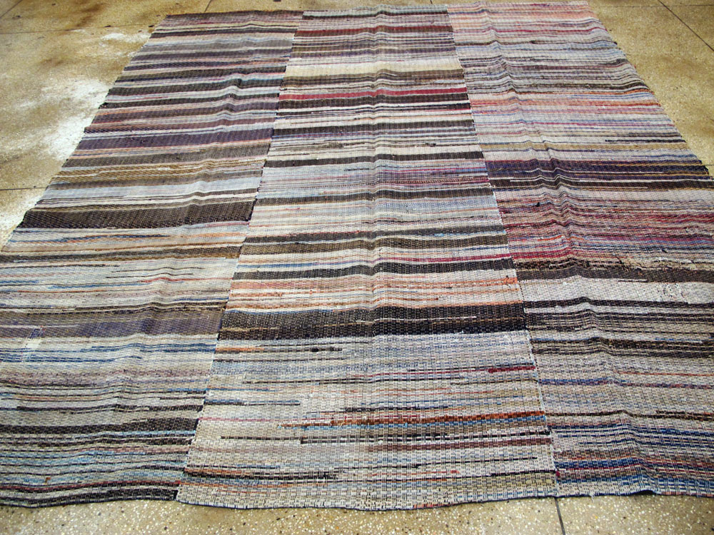 Vintage American Rag Rug, No.10817 - Galerie Shabab