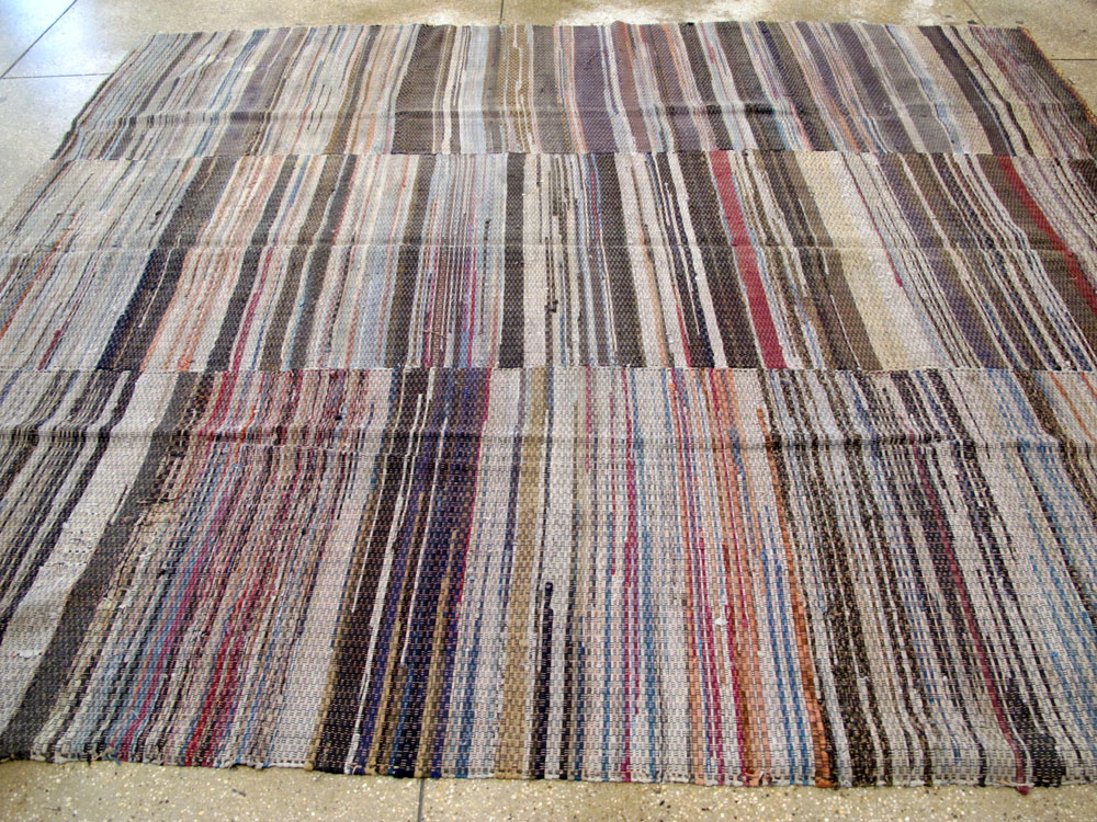 Vintage American Rag Rug, No.10817 - Galerie Shabab