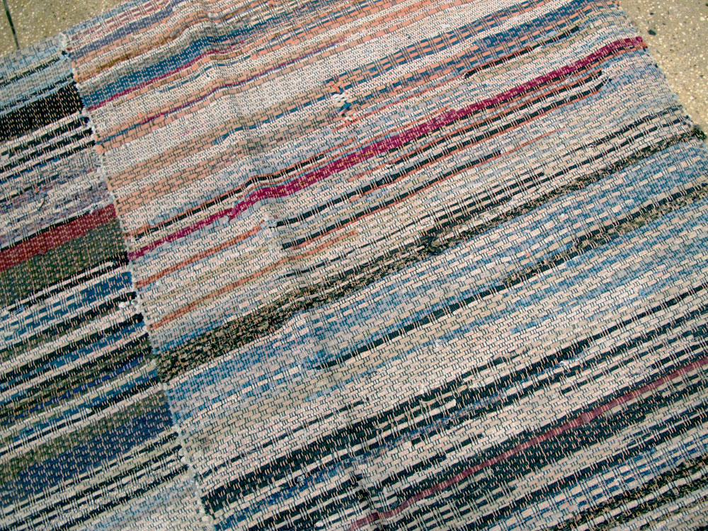 Vintage American Rag Rug, No.10817 - Galerie Shabab