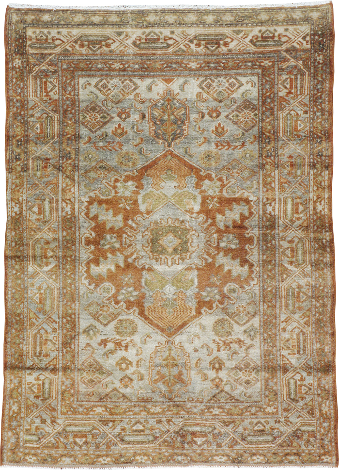 Antique Persian Malayer Throw Rug, No.10818 - Galerie Shabab