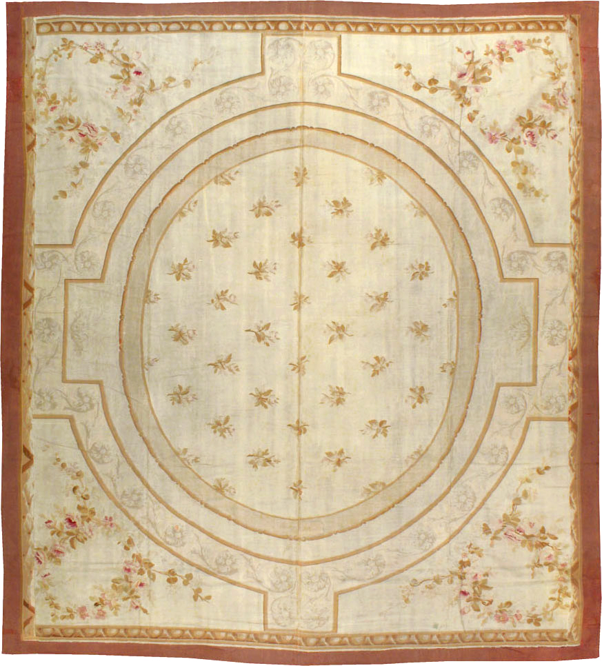 Antique French Aubusson Carpet, No.10892 - Galerie Shabab