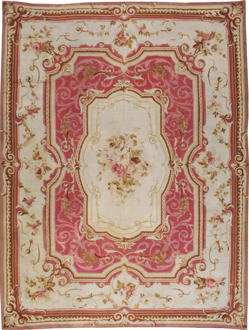 Antique French Aubusson Carpet, No.10969 - Galerie Shabab