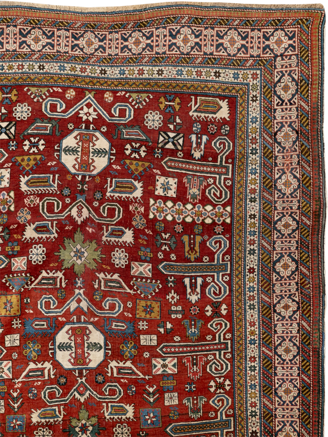 Antique Caucasian Perpedil Accent Rug, No.11002 - Galerie Shabab