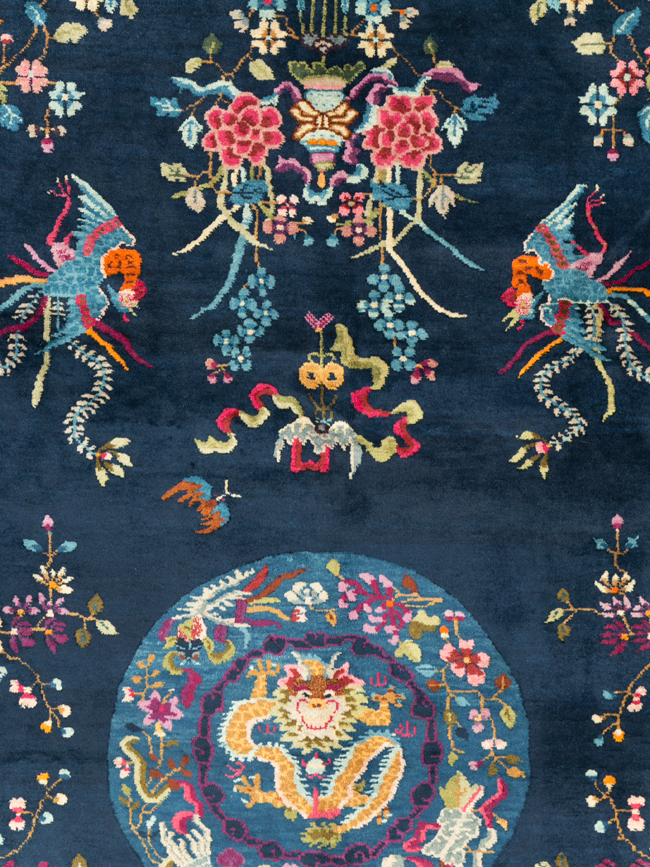 Vintage Chinese Dragon Art Deco Room Size Carpet, No.11122 - Galerie Shabab
