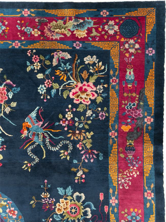 Vintage Chinese Dragon Art Deco Room Size Carpet, No.11122 - Galerie Shabab