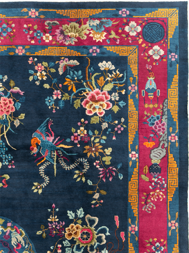 Vintage Chinese Dragon Art Deco Room Size Carpet, No.11122 - Galerie Shabab