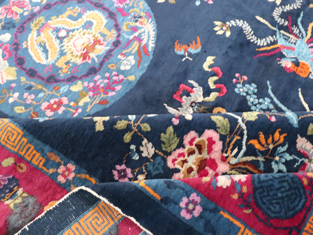 Vintage Chinese Dragon Art Deco Room Size Carpet, No.11122 - Galerie Shabab