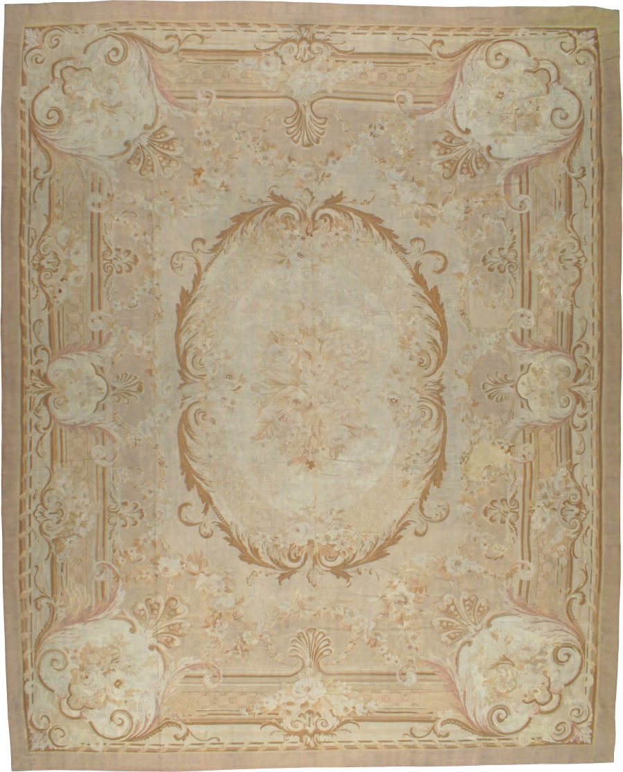 Antique French Aubusson Carpet, No.11290 - Galerie Shabab