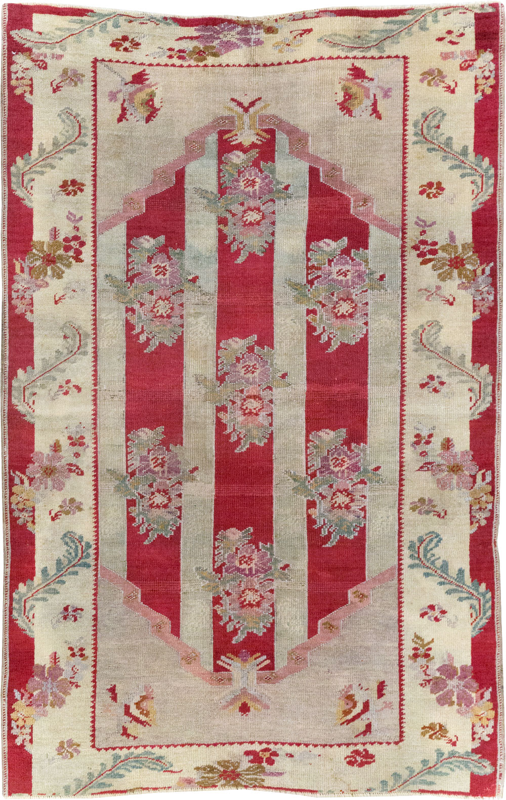 Antique Turkish Ghiordes Throw Rug, No.11327 - Galerie Shabab