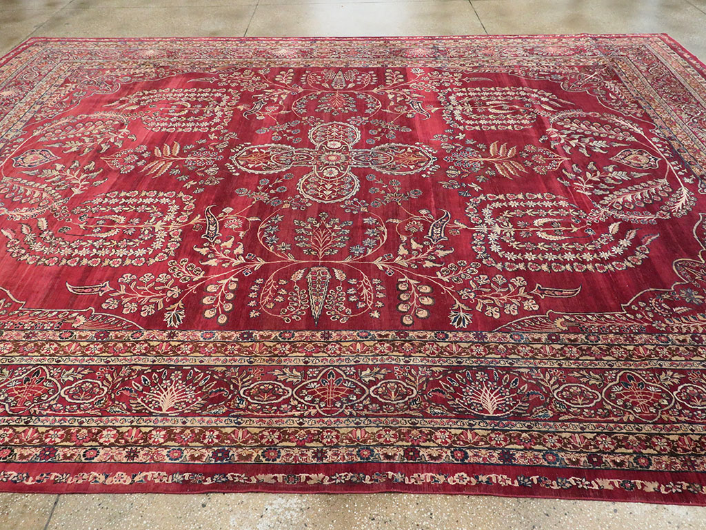Antique Persian Lavar Kerman Carpet, No.11385 - Galerie Shabab