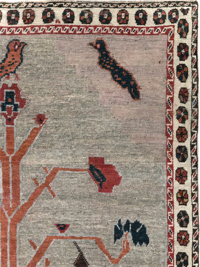 Vintage Gabbeh Pictorial Rug, No.11396 - Galerie Shabab