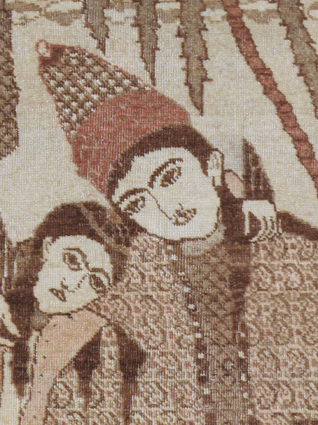 Antique Persian Tabriz Pictorial Rug (Pair: 1 of 2), No.11455 - Galerie Shabab