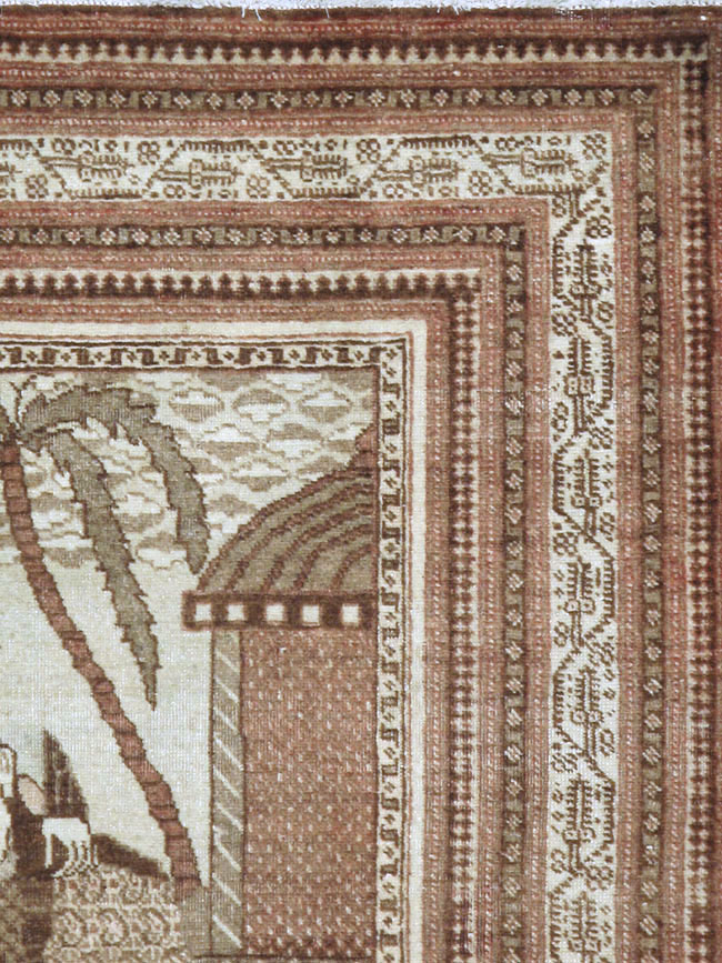 Antique Persian Tabriz Pictorial Rug (Pair: 1 of 2), No.11455 - Galerie Shabab
