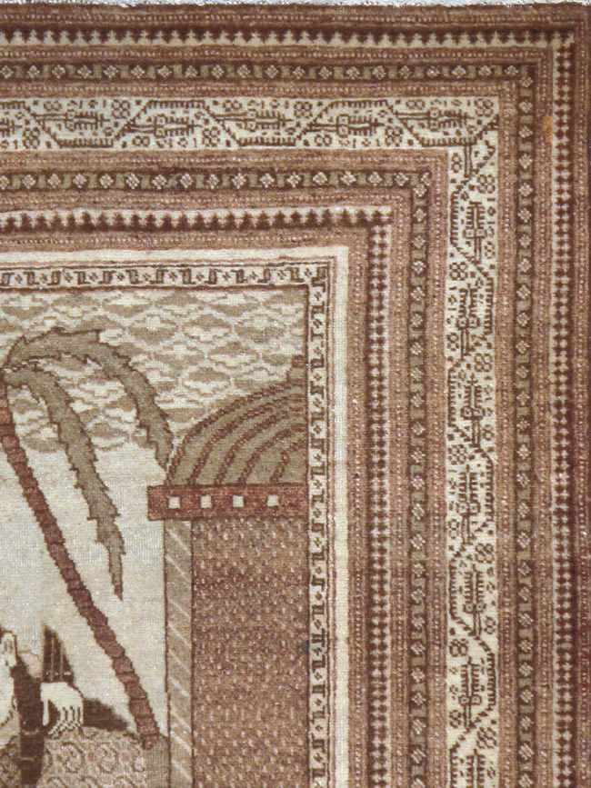Antique Persian Tabriz Pictorial Rug (Pair: 2 of 2), No.11456 - Galerie Shabab