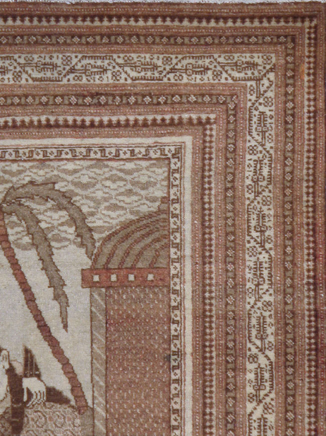 Antique Persian Tabriz Pictorial Rug (Pair: 2 of 2), No.11456 - Galerie Shabab