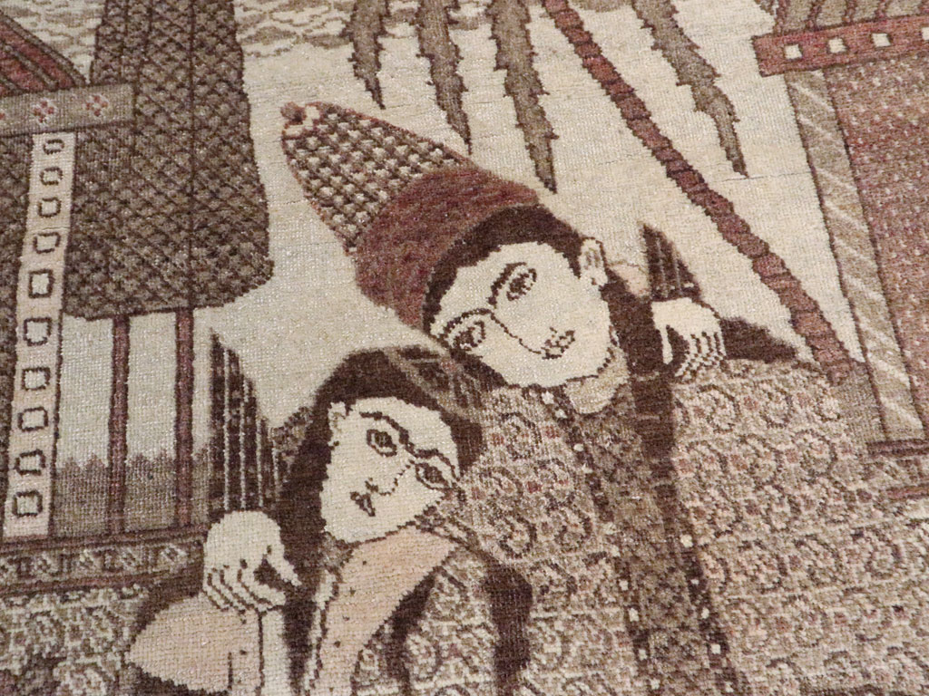 Antique Persian Tabriz Pictorial Rug (Pair: 2 of 2), No.11456 - Galerie Shabab
