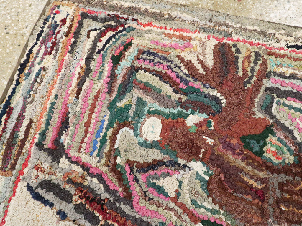 Vintage American Hook Rug, No.11535 - Galerie Shabab