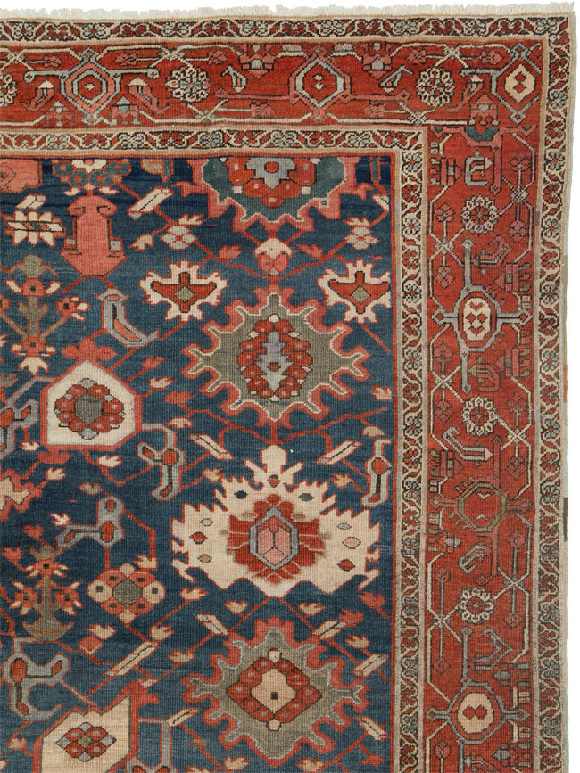 Antique Persian Heriz Square Rug, No.11600 - Galerie Shabab