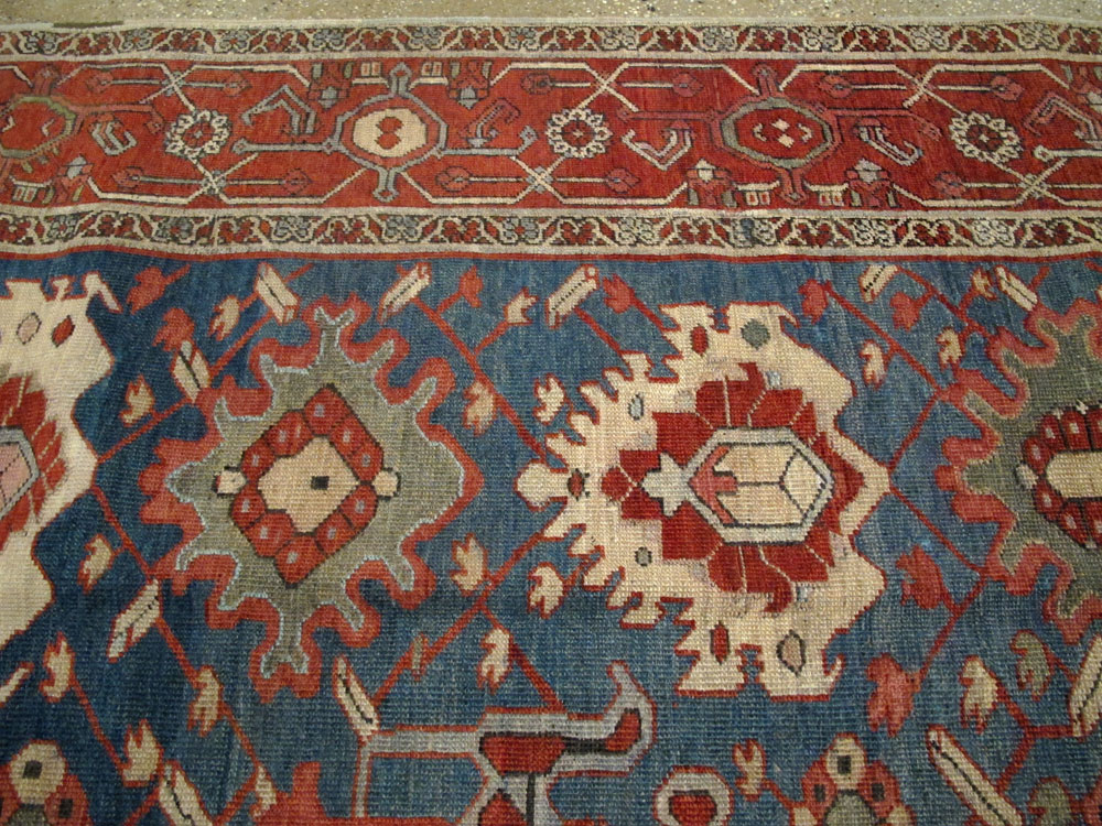 Antique Persian Heriz Square Rug, No.11600 - Galerie Shabab