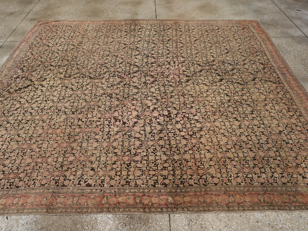 Antique Persian Senneh Small Square Room Size Carpet, No.11715 - Galerie Shabab